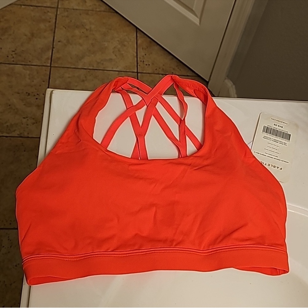 NWT! Women's Strappy Orange Sports Bra size XL